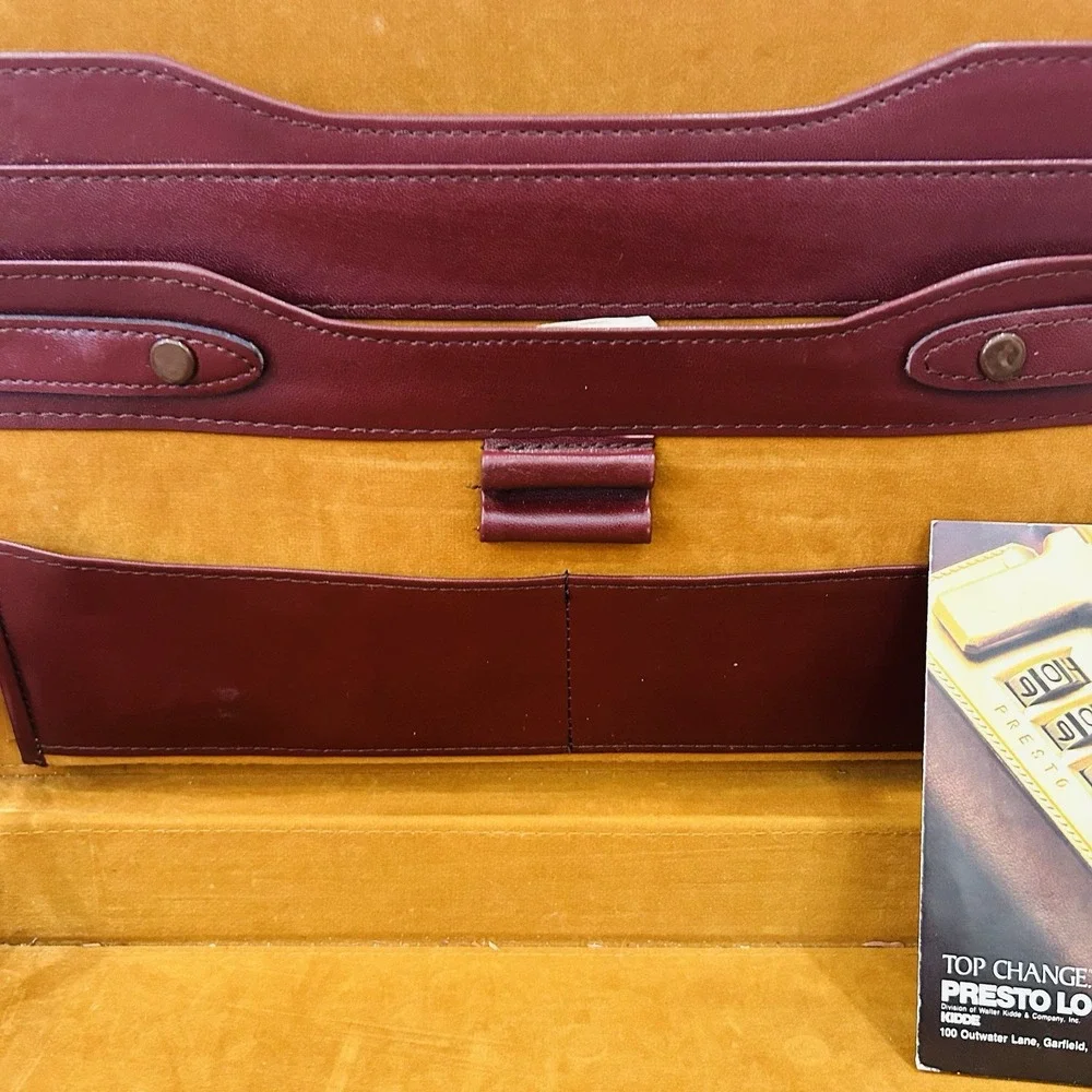 Vintage 1980's Leather Hardcase Presto Combination Lock Briefcase 12